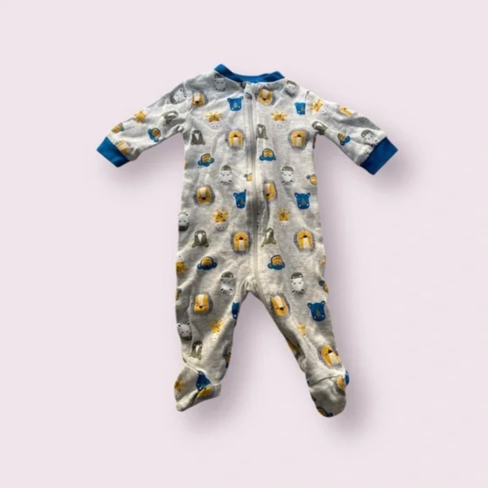 George Animal Print Newborn Footie